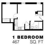 169 Lisgar - 1 Bedroom Apartment Floorplan